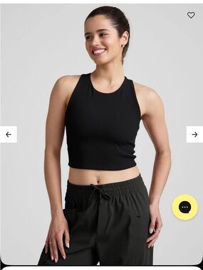 Beyond yoga Refocus Ribbed Cropped Tank in black